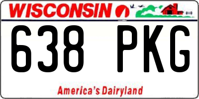 WI license plate 638PKG