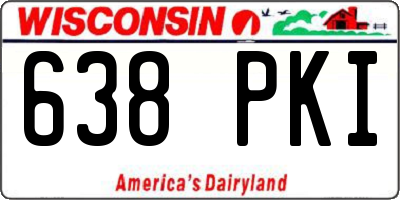 WI license plate 638PKI