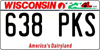WI license plate 638PKS