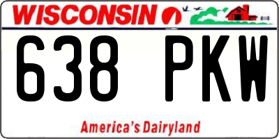 WI license plate 638PKW