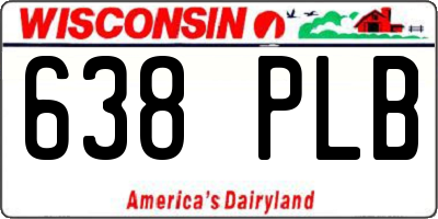 WI license plate 638PLB