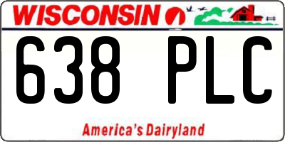 WI license plate 638PLC