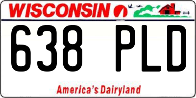 WI license plate 638PLD