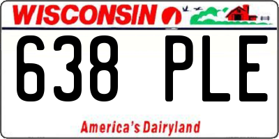 WI license plate 638PLE