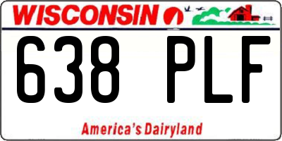 WI license plate 638PLF