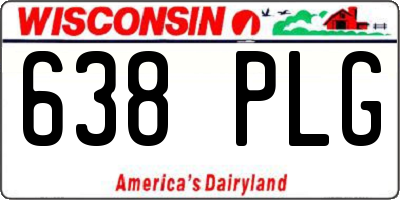 WI license plate 638PLG