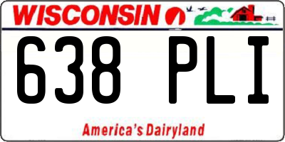 WI license plate 638PLI