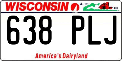 WI license plate 638PLJ