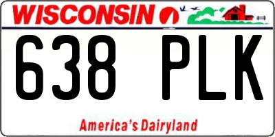 WI license plate 638PLK