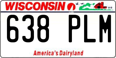 WI license plate 638PLM