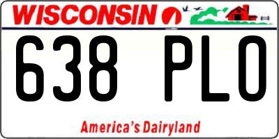 WI license plate 638PLO