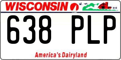 WI license plate 638PLP