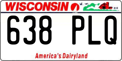 WI license plate 638PLQ