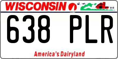WI license plate 638PLR