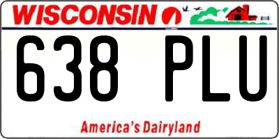 WI license plate 638PLU