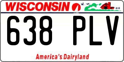 WI license plate 638PLV