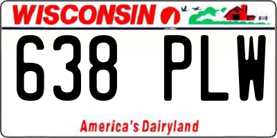 WI license plate 638PLW