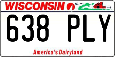WI license plate 638PLY