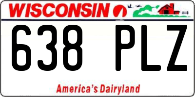 WI license plate 638PLZ