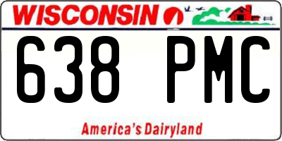 WI license plate 638PMC