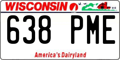 WI license plate 638PME
