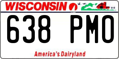 WI license plate 638PMO