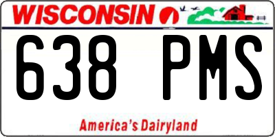 WI license plate 638PMS