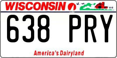 WI license plate 638PRY