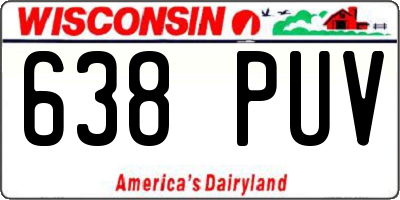 WI license plate 638PUV