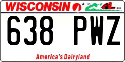 WI license plate 638PWZ