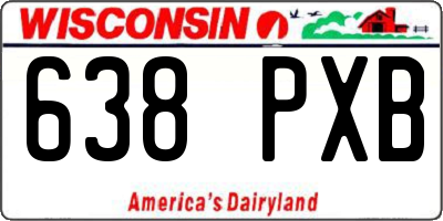 WI license plate 638PXB