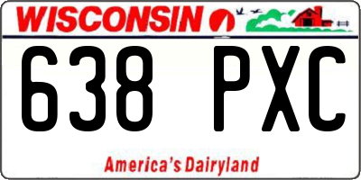 WI license plate 638PXC