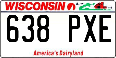 WI license plate 638PXE