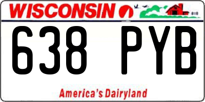 WI license plate 638PYB