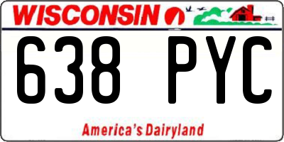 WI license plate 638PYC