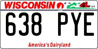 WI license plate 638PYE