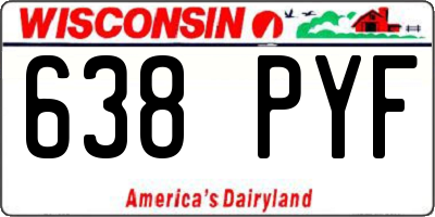 WI license plate 638PYF