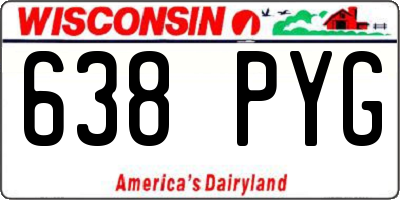 WI license plate 638PYG