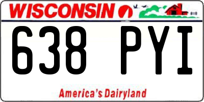 WI license plate 638PYI