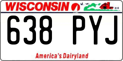 WI license plate 638PYJ