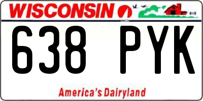 WI license plate 638PYK