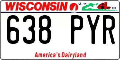 WI license plate 638PYR