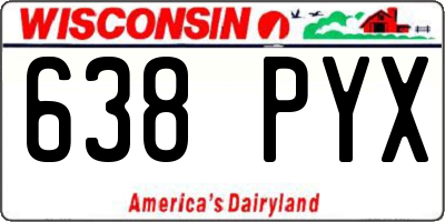 WI license plate 638PYX
