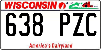 WI license plate 638PZC