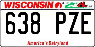 WI license plate 638PZE