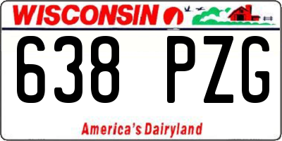 WI license plate 638PZG