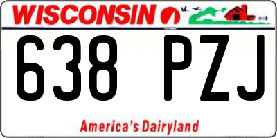 WI license plate 638PZJ