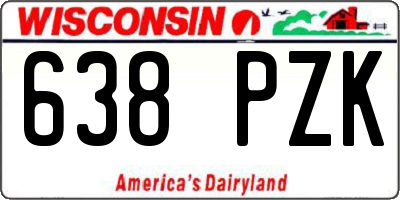 WI license plate 638PZK