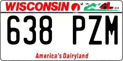 WI license plate 638PZM
