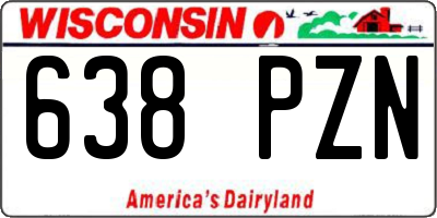 WI license plate 638PZN